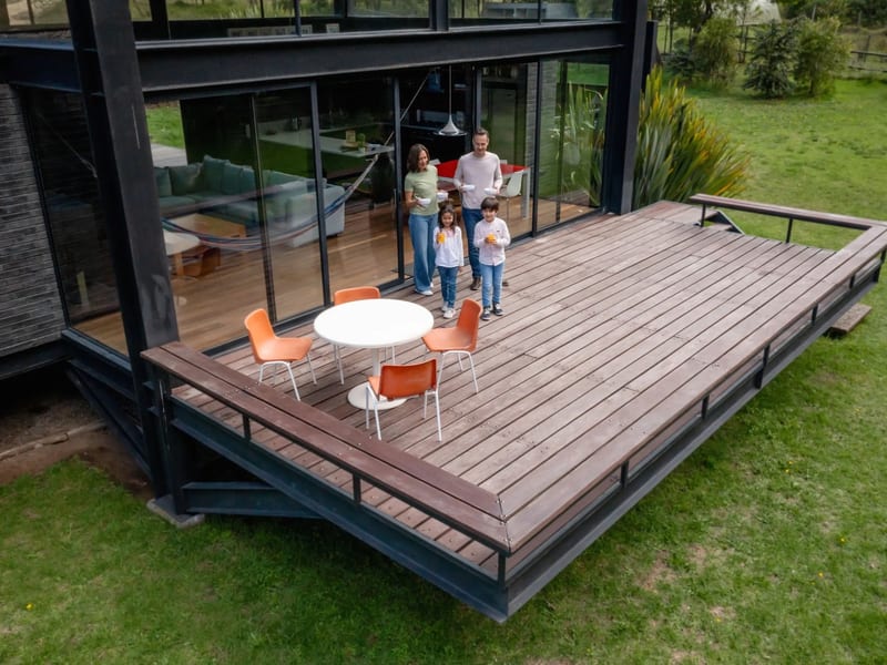 Beautiful elevated back deck outdoor living