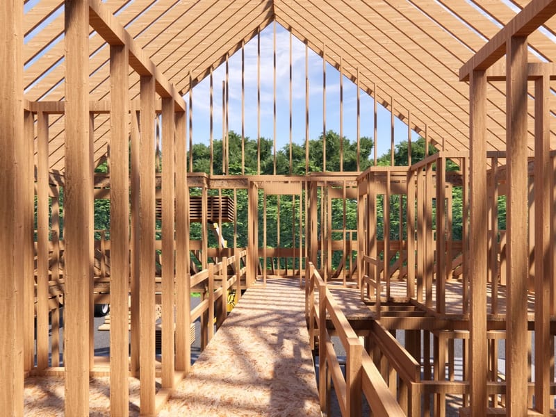 Home addition framing construction